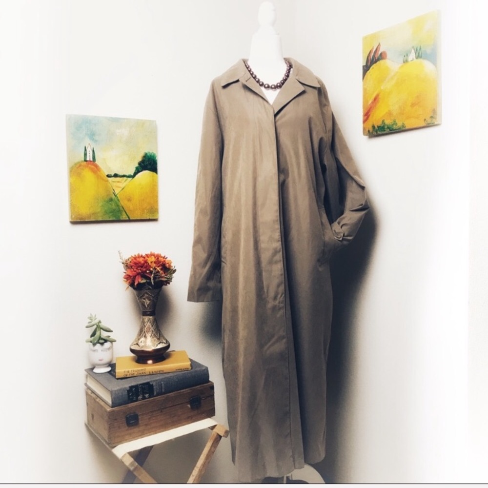 ☔️ London Fog 14P Cozy Soft Trench Rain Coat